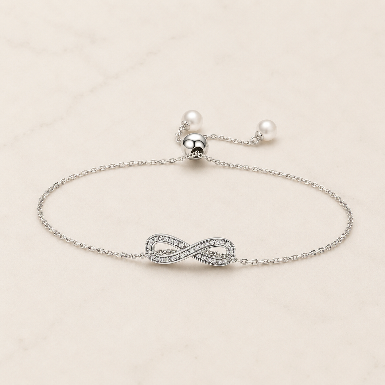 Infinity Pearl Armband