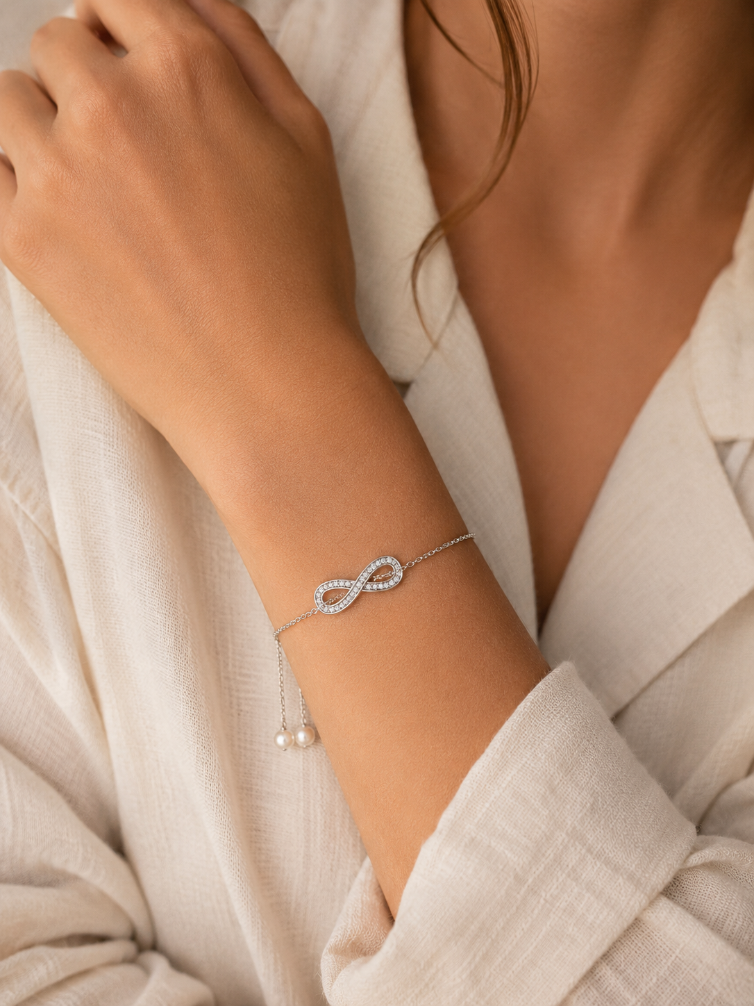 Infinity Pearl Armband